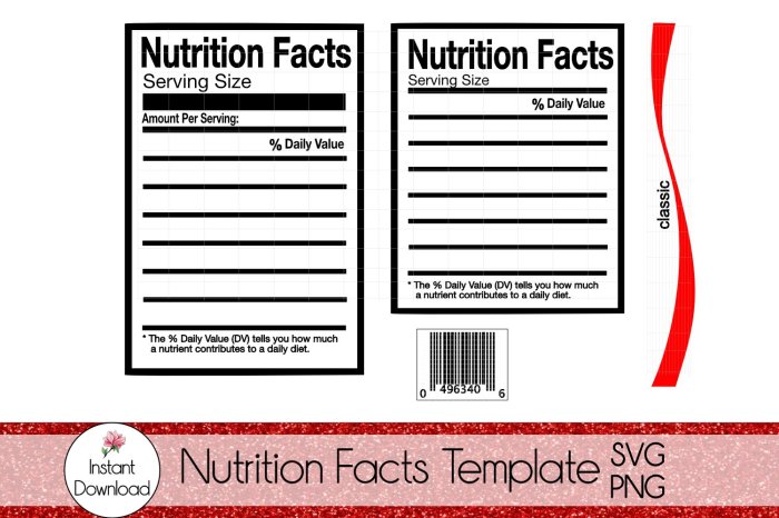 Nutrition facts blank template