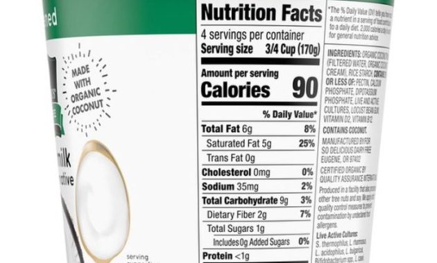 So Delicious Dairy-Free Yogurt Nutrition Facts